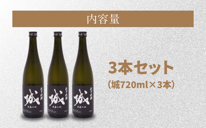 ＜【7日以内に発送！】令和6年産 木城町・毛呂山町 新しき村友情都市コラボ 日本酒 純米吟醸「城 ～不落の城」3本＞ K21_0028