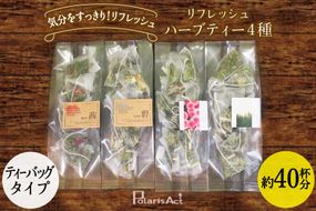 リフレッシュハーブティー4種（ティーバッグタイプ／40杯分） [ナチュラルマルシェソヨソヨ 長野県 池田町 48110743] アソート 飲み比べ セット 睡眠 リラックス ハーブティ