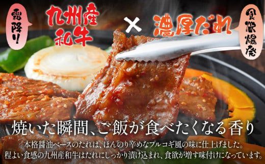 プルコギ風味付け 九州産和牛 1.2㎏(400g×3パック) 牛肉 焼肉 BBQ バーベキュー 焼肉用 味付け肉