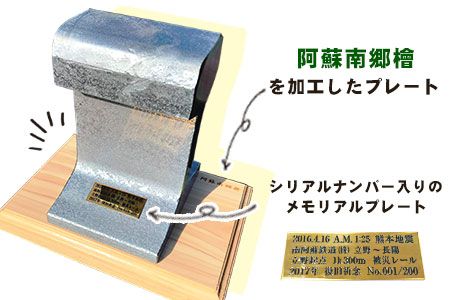 熊本地震被災復旧祈念レール(南阿蘇鉄道1日乗車証2枚付き)《90日以内に出荷予定(土日祝除く)》南阿蘇鉄道株式会社---sms_teturail_90d_21_175000_1i---