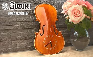 バイオリン職人が手掛けた“本物の“バイオリン時計[オモテ板使用](壁掛けタイプ) AD77-PR