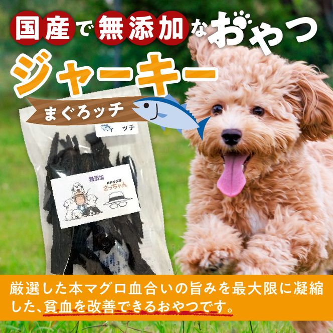 犬猫用　国産無添加おやつジャーキー　まぐろッチ（本マグロ血合い）（魚）［143O16］
