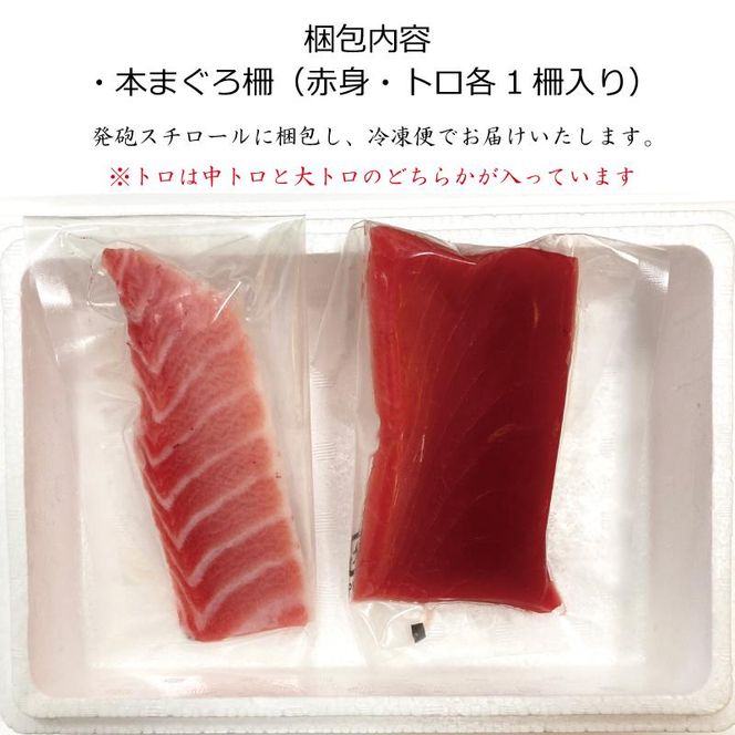 プレミア和歌山認証品 本マグロ（養殖）トロ＆赤身セット　240g 303446_BA1001