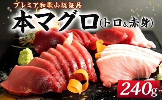 プレミア和歌山認証品 本マグロ（養殖）トロ＆赤身セット　240g【年末発送（12月26日から30日発送）】 303446_BA1006