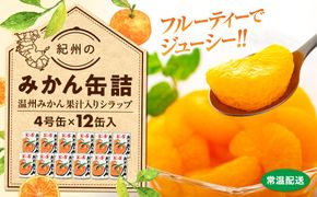 【2025年3月中旬より発送予定】紀州のみかん缶詰（みかん果汁入りシラップ）　12缶セット【KF5】 303446_BE154