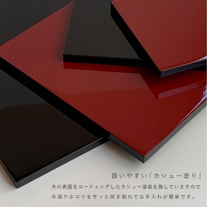 木製正角板 花台 敷板 両面塗 黒/朱 4号(12cm)【YG347 木製正角板 花台 敷板 両面塗 黒/朱 4号(12cm)【YG347
