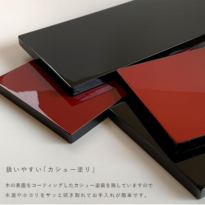 木製 短冊板 花台 敷板 黒/朱 10号(30cm) 床の間 玄関【YG361
