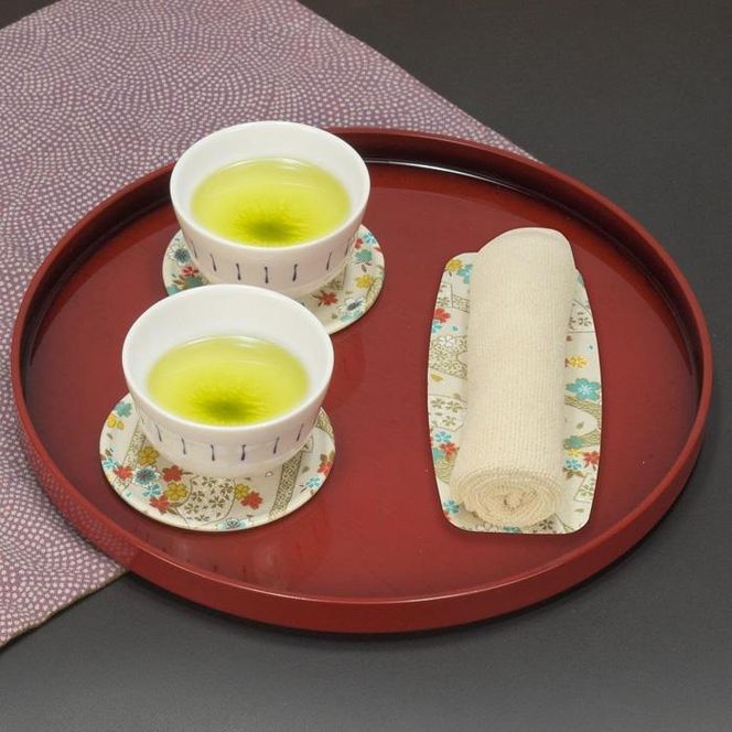 タツクラフト 友禅和紙コースター 5枚セット 桜扇 金流水 【Tk340】 303446_DA90140VC05