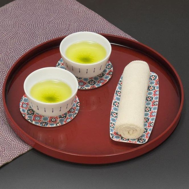 タツクラフト 友禅和紙コースター 5枚セット 花入り格子 【Tk342】 303446_DA90140VC07