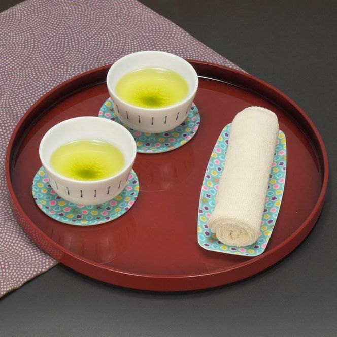 タツクラフト 友禅和紙コースター 5枚セット 桜 金平糖 水色 【Tk343】 303446_DA90140VC08