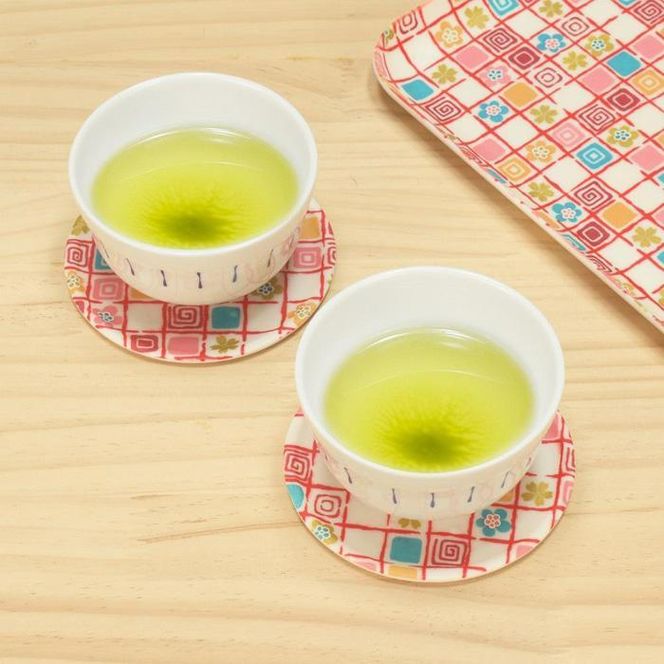 タツクラフト 友禅和紙コースター 5枚セット 梅桜 格子 【Tk345】 303446_DA90140VC10