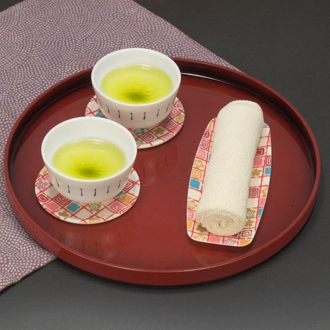 タツクラフト 友禅和紙コースター 5枚セット 梅桜 格子 【Tk345】 303446_DA90140VC10