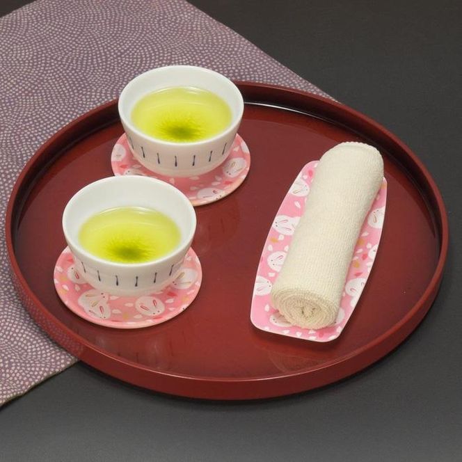 タツクラフト 友禅和紙コースター 5枚セット 桜 雪うさぎ 【Tk348】 303446_DA90140VC13