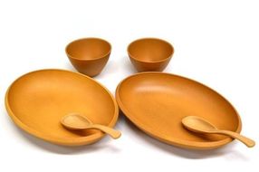 こもれび 木目調プレート&マルチボール＆スプーンNAセット【TN97】 303446_XB57