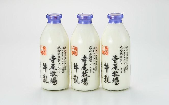 寺尾牧場のこだわり濃厚牛乳（ノンホモ牛乳）3本セット（900ml×3本） 303446_XH001