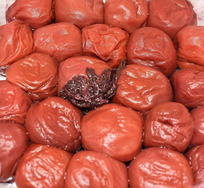 高級南高梅しそ漬梅400g入 紀州塗箱 網代模様仕上 【SW83】 303446_XJ036