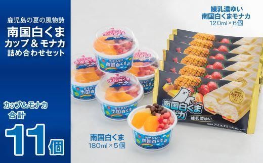 南国白くま＆モナカセット(M&M-35)【 アイス しろくま 白くま 詰め合わせ セット アイスクリーム スイーツ デザート フルーツ マンゴー 人気 鹿児島県 大崎町 AA79】 464686_AA79