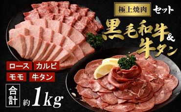 [極上焼肉セット]黒毛和牛(霜降・赤身)&牛タン 464686_BA22