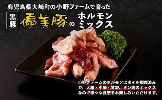 鹿児島県産黒豚「優美豚」黒豚ホルモンミックス　1.2kg（300ｇ×4個） 464686_M631