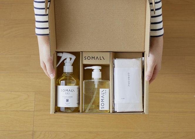 SOMALI ギフトJ ・台所セット(キッチンクリーナー・台所用石けん・かやおりふきん） 242161_AJ004