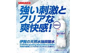 炭酸水 サンガリア 伊賀の天然水 強炭酸水2ケース（500ml×48本） 242161_AQ004