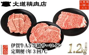 【薄板・化粧箱入 伊賀牛】A5サーロイン 3回定期便コースC 242161_BE019