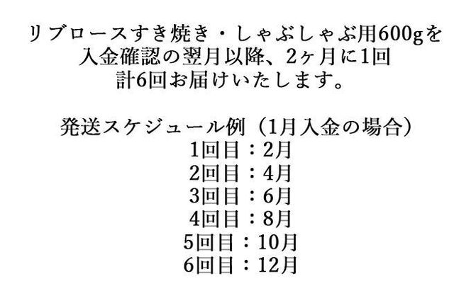 【伊賀牛】 A5リブロース 600g 6回定期便コースC 242161_BE052