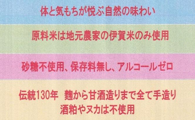 伊賀の甘ざけ詰合せ5本 濃いまま〈食べる〉タイプ2本／ストレートタイプ3本 242161_BK004