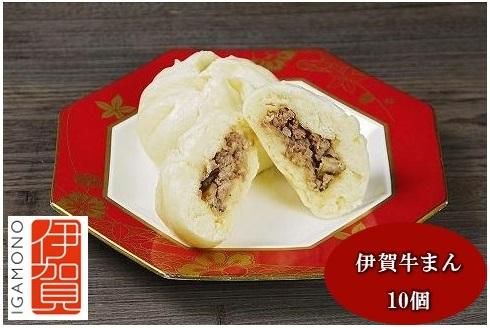 伊賀ブランド認定品★伊賀牛まん×10個　(伊賀牛＆伊賀とよさ豚の冷凍肉まん) 242161_DT005