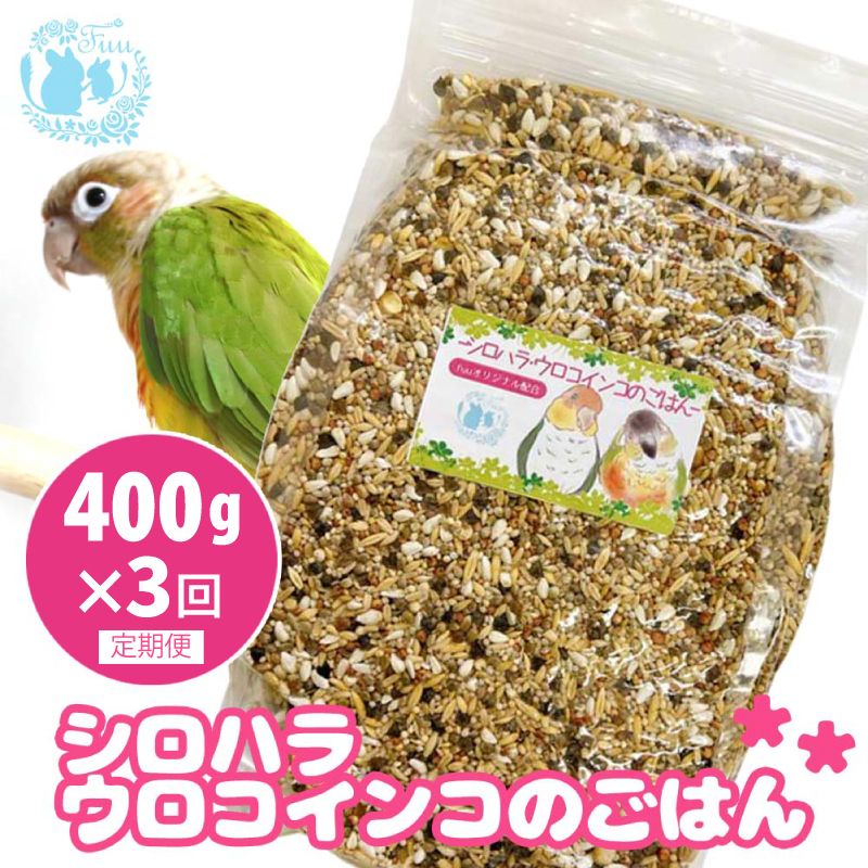 [3ヶ月定期便]fuu シロハラインコ・ウロコインコのごはん(400g)[145S56-T][3ヶ月定期便]fuu シロハラインコ・ウロコインコのごはん インコ 小鳥 エサ ペット用品 複数種 シード