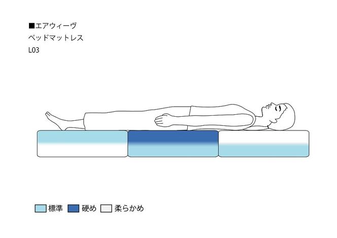 エアウィーヴ ベッド マットレス L03 セミダブル 3分割 洗える ベット 232238_T145-PR