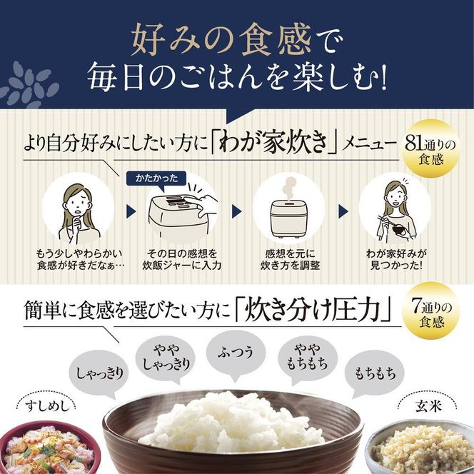 象印 圧力IH炊飯ジャー(炊飯器)「炎舞炊き」NW-NA18-BZ 1升炊き スレートブラック 272183_AK95