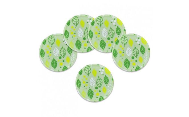 友禅和紙コースター 5枚セット サマーリーフ グリーン タツクラフト 【Tk19】 303446_DA90006VC01