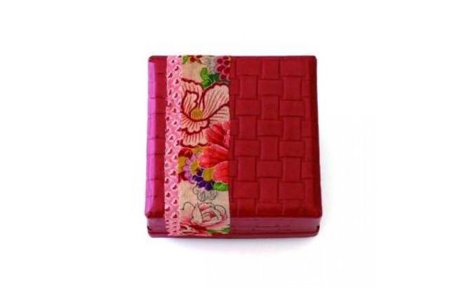 柿渋塗 四つ目箱 針箱サイズ 赤布付【TN86】 303446_XB48