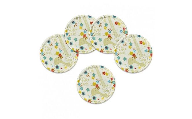 タツクラフト 友禅和紙コースター 5枚セット 桜扇 金流水 【Tk340】 303446_DA90140VC05