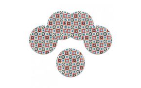 タツクラフト 友禅和紙コースター 5枚セット 花入り格子 【Tk342】 303446_DA90140VC07