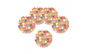 タツクラフト 友禅和紙コースター 5枚セット 梅桜 格子 【Tk345】 303446_DA90140VC10