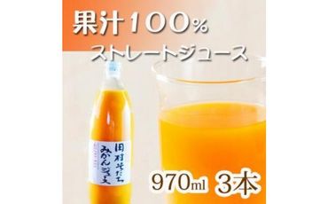 果汁100%　田村そだちみかんジュース　970ml×3本 303446_XF017