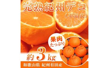 完熟紀州デコ(不知火) 約3kg　果肉プリプリ♪【2025年2月下旬以降発送】【先行予約】【UT42】 303446_XF035