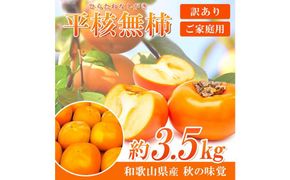 【ご家庭用】平核無柿（ひらたねなしがき）約３.５kg 和歌山秋の味覚【2025年発送】【UT31】 303446_XF91047