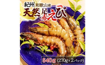 紀州和歌山産天然足赤えび540g（270g×2パック）　化粧箱入【2024年11月上旬頃～2025年2月上旬頃に順次発送】【UT23】 303446_XF91080