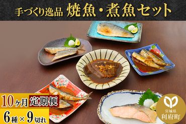 《定期便10ヶ月》焼魚・煮魚6種9切れセット 冷凍 惣菜 おかず つまみ レンチン 湯煎 簡単 煮物 煮付|06_kkm-140910