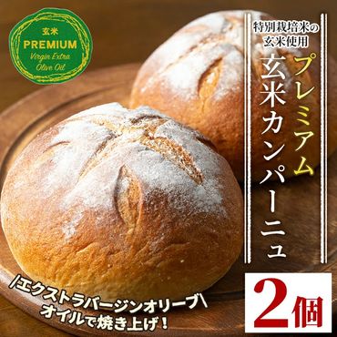  プレミアム玄米カンパーニュセット(2個) 自社栽培した玄米を使用したパン[やまびこの郷]