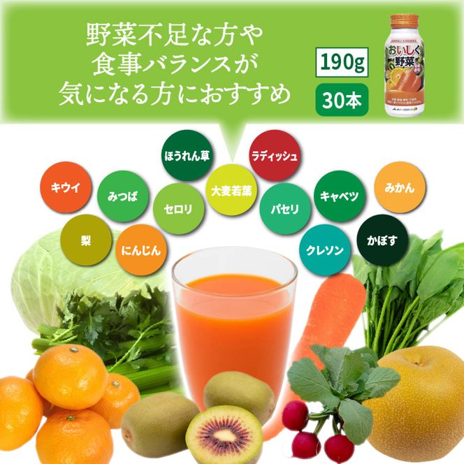 おいしく野菜ジュース（190g×30本）_1532R