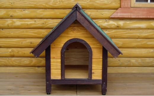 北海道産天然木の犬小屋「ウッディーハウス w-2」【 天然木 DIY ガーデン お庭 愛犬 犬小屋 標茶町 北海道 】 016641_AC010