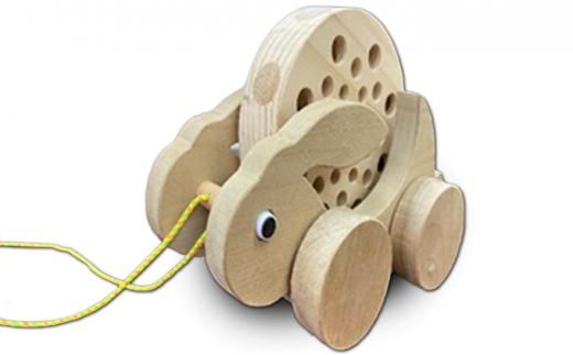 木のおもちゃ コロコロうさぎ＆親子羊【 玩具 おもちゃ 木製 手作り インテリア ギフト プレゼント クリスマス 標茶町 北海道 】 016641_AP006