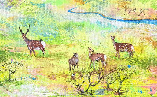絵画 1枚 「大空の下（もと）」（F4号サイズ） | 北海道 釧路町の 大自然 Mナオキオリジナル 作品 北海道 釧路町 釧路超 特産品 121-1263-57