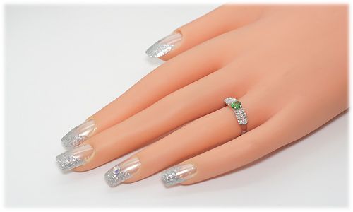 グリーンガーネット リング 0.3ct K18WG （111007）　BR-15