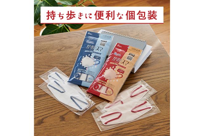 エリエール ハイパーブロックマスク かお・スマ ピンクベージュ×茜 48枚（6枚×8パック）日本製　国産　不織布◇
