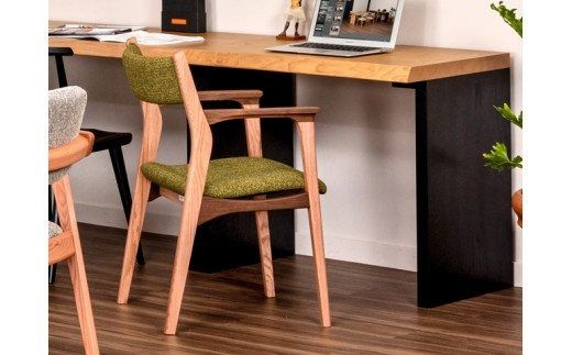 D121-01 IGNITE ダイニングチェア (肘付)【オーク＆ウォルナット材】JIG-DCX191A PNO+W/DバトンYG